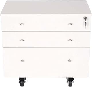 Arrow K7811 Joey Kangaroo Portable 3 Drawer Storage Cabinet for Sewing and Crafts, Portable with Wheels, White Ash Finish