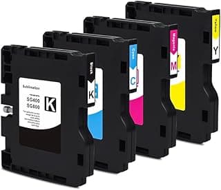 INK+ SG400 SG800 Sublimation Cartridge Compatible with Sawgrass Virtuoso SG400 SG800 Printer DIY, Latest Upgraded Chip (1 Black, 1 Cyan, 1 Magenta, 1 Yellow, 4 Pack)