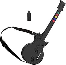 NBCP PC Guitar Hero Controller, Wireless PS3 Guitar Hero with Dongle for PC/PlayStation 3, Compatible with Guitar Hero, Rock Band, Clone Hero & Fortnite Festival - Black