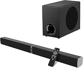 MZEIBO Sound Bar with Subwoofer, 120W Soundbar for Smart TV Bluetooth 5.0 Home Theater, Deep Bass Audio System with BT/ARC/Optical/AUX Connection for TV PC (31 Inch)