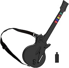 DOYO PC Guitar Hero Controller, Wireless PS3 Guitar Hero with Dongle for PC and PlayStation 3, Compatible with Guitar Hero, Rock Band, Clone Hero, Adjustable Strap (Black)