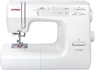 Janome HD5000 Heavy-Duty Sewing Machine for Beginners - Portable Mechanical Sewing Machines with Accessories and Cover, Leather Stitching Machine for Hemming, Clothes, Jeans, Quilting, Upholstery
