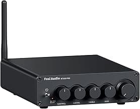 Fosi Audio Bluetooth Subwoofer Amplifier 2.1, BT30D Pro Subwoofer Amp with TPA3255 Chips 165W x2+350W & Bass Treble Control, 2.1 Channel Sub Amplifier for Desktop/Outdoor/Bookshelf Speakers