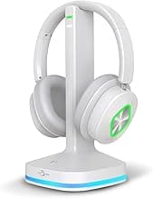 Earbay TV Headphones Wireless for Seniors, Wireless Headphones for TV Watching with Transmitter Charging Base, Bluetooth Headphones for TV with 3 Audio Modes, No Delay Over Ear Headset, White Silver