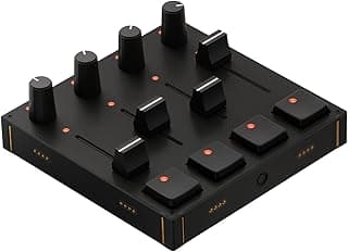 Grid PBF4 Modular MIDI Controller – 4 Faders, 4 Knobs & 4 Gateron Hall Effect Switch Buttons – Programmable USB-C Macro Pad for Music, Video Editing & Streaming – Mac, PC & Linux
