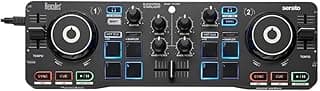 Hercules DJControl Starlight | Pocket USB DJ Controller with Serato DJ Lite, Touch-Sensitive Jog Wheels, Built-in Sound Card and Built-in Light Show