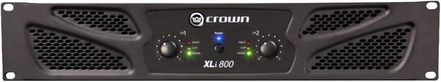 Crown XLi800 Two-channel, 600-Watt Bridged 8Ω Power Amplifier. Professional DJ, PA, Stage Amp. Black