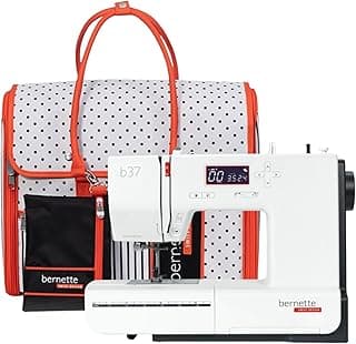 Bernette b37 Sewing Machine with Quilting Kit, Includes Free Tote Bag | LCD Display, LED Light, 50 Stitches, Built-in Needle Threader | For Beginners to Pros