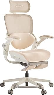 MUSSO E80 Petite Ergonomic Office Chair for Women, Small Frame Adjustable Desk Chair with 3D Lumbar Support, 4D Headrest, Footrest, 90° Flip-Up Arms, 135° Recline Mesh Computer Chair