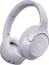 TOZO HT3 Hybrid Noise Cancelling Headphones, 90H Battery Life Wireless Over Ear Bluetooth 6.0 Foldable Headset, AI Voice Assistant with 5 Mics, Connect 2 Devices and Hi-Res Sound, 32 EQ Audio Presets