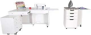 Kangaroo Sewing Furniture Kangaroo & Joey Sewing Cabinet with Kiwi Storage Caddy - Ash White