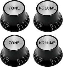 SAPHUE Plastic Top Hat Style 2 Volume and 2 Tone Speed Control Knobs Set for Gibson Les Paul Electric Guitar Replacement,Black