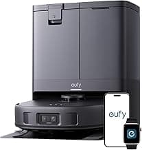 eufy X10 Pro Omni Robot Vacuum and Mop Combo, 8,000 Pa, Dual Mops with 12 mm Auto-Lift and Carpet Detection, AI Obstacle Avoidance, Auto Mop Washing&Drying, Self-Emptying, Self-Refilling