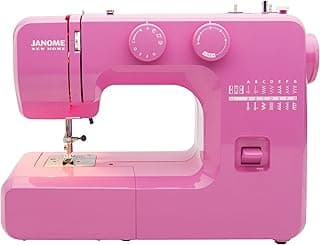 Janome Pink Sorbet Easy-to-Use Sewing Machine with Interior Metal Frame, Bobbin Diagram, Tutorial Videos, Made with Beginners in Mind for Garments, Patchwork, Light Quilting