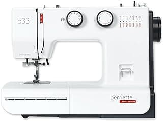 Bernette B33 Swiss-Designed Mechanical Sewing Machine | 15 Stitches, Semi‑Automatic Needle Threader, 5 mm Stitch Width, 2‑Step Presser Foot Lift, Manual Thread Cutter