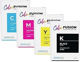 Johnson Plastics Plus ColorFusion Sublimation Ink Compatible with Sawgrass SG500/SG1000 for Dye Sublimation Printing (Complete Set, SG500/SG1000)