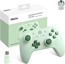 8Bitdo Ultimate 2C Wireless Controller (Hall Effect Joystick Update) for Windows PC and Android, with 1000Hz Polling Rate, Remappable L4/R4 Bumpers, Rumble Vibration and Turbo Function (Green)