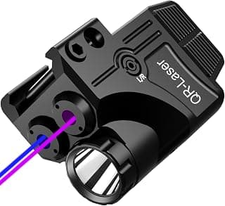 Red Green Purple Blue Laser Light Combo, 800 Lumens Tactical Flashlight Laser Sight, Built-in USB Rechargeable Battery, Adjustable Compact Tactical LED Light Laser Beams