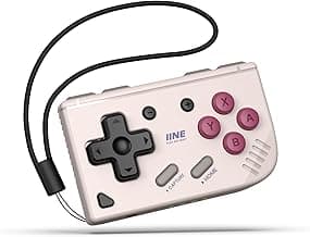 IINE Mini Retro Game Controller, Pocket-Size Wireless Mini Game Controller with Keychain Design, Portable Travel Controller for Mobile & PC Gaming (Grey)