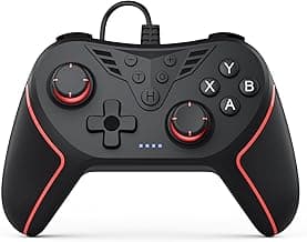 RivalPlay Wired Controller for PC with 2 Mapping Button Adjustable Vibration and 3 Turbo Speeds Compatible for Win(11/10/8/7) Plug-and-Play Black