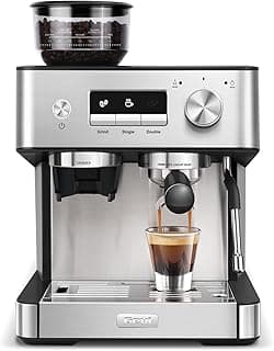 (2026 Upgrade) Gevi 20 Bar Espresso Machine with Grinder & Milk Frother, Professional Coffee Maker for Home, Cappuccino & Latte, Removable Water Tank, Steam Wand