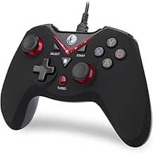 V-one Wired USB Gaming Controller Gamepad Joystick for PC (Windows XP/7/8/10/11) & Steam & Android & PS3 - Red