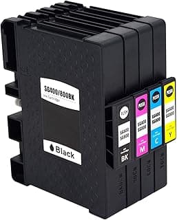 Sawgrass SG400 SG800 Sublimation Ink Cartridge High Yield Replacement for Sawgrass Virtuoso SG 400 SG 800 Printer (1 Black, 1 Cyan, 1 Magenta, 1 Yellow)
