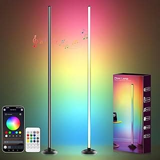 NBBUFF Led Corner Floor Lamp USB Powered with App & Remote Control, Color Changing Led Lamp Music Sync IC+RGBW, Timer, 64+ Music Modes, Standing Lamps for Living Room Lamp Bedroom Gaming Room, 2 Pack