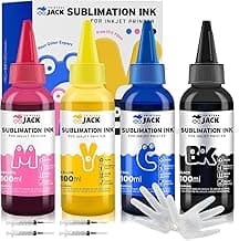 Printers Jack 400ML Sublimation Ink for Epson C88 C88+ WF7710 ET2720 ET4700 ET15000 ET2760 ET2750 WF7820 Inkjet Printers Heat Press Transfer on Mugs, Plates, Polyester Shirts, Phone Cases etc