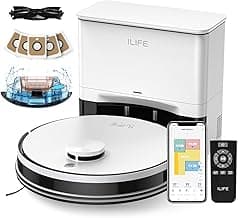 ILIFE A30 Pro Robot Vacuum and Mop, Self Emptying Station for 60 Days, 5000Pa Suction, LiDAR Navigation, No-Go Zones, 2.4G WiFi/App/Alexa/Remote Control, Clean Hard Floors to Medium-Pile Carpet, 110V