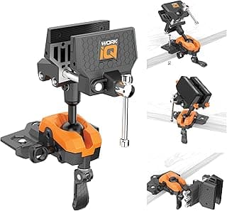 WORK IQ TOOLS 360° Rotating Bench Vise with 5" Jaw Pads - Versatile Woodworking & Pipe Vise for Home Improvement Projects - Compatible with Work Table Workbenches & IQ Connect Accessories
