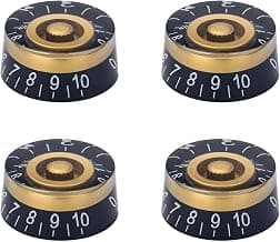 4Pcs Electric Guitar Knobs Gold Black Speed Volume Tone Control Knobs for Les Paul Strat Style Guitar Bass Parts Replacement