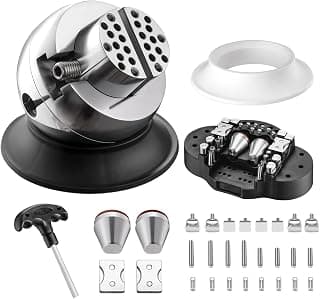 DZQ Ball Vise 3" Engraving Setting Tool 360°Rotation Professional Ball Vise 36PCS Attachment Jewelry Engraving Block Tools Standard Block (Black)