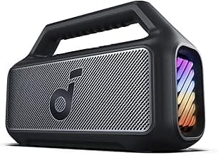 Soundcore Boom 2 By Anker, Outdoor Speaker, 80W, Subwoofer, BassUp 2.0, 24H Playtime, IPX7 Waterproof, Floatable, RGB Lights, USB-C, Custom EQ, Portable for Camping and Beach - Black