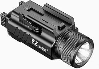 EZshoot 2000 Lumen Pistol Light with Quick Release, Magnetic Rechargeable Pistol Flashlight with Adjustable Slide Rail, Picatinny Flashlight with Strobe Mode for Home Defense, Hunting