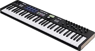 Arturia - KeyLab Essential 61 mk3 - MIDI Controller Keyboard for Music Production, with All-in-One Software Package - 61 Keys, 9 Encoders, 9 Faders, 1 Modulation Wheel, 1 Pitch Bend Wheel, 8 Pads