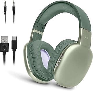 iJoy Ultra Wireless Over-Ear Bluetooth Headphones with Mic, 10H Playtime, Bluetooth Headset with Backup Wire & SD Slot, Wireless Headphones for Work, School & Gym (Green)