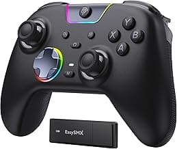 EasySMX X05Pro Wireless PC Controller – Quiet-Press Buttons, 2-Stage Impulse Triggers, 2 Programmable Buttons, Hall Joysticks, 1000mAh Battery, 1000Hz Polling Gaming Controller for PC/Switch/Android/iOS