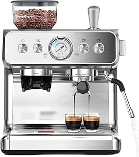 COWSAR 20 Bar Espresso Machine with Grinder & Milk Frother Steam Wand, 58mm Expresso Coffee machines, Commercial Stainless Steel Coffee Maker for Cappuccino and Latte, Perfect for Home Café-Pro