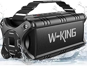 W-KING Bluetooth Speaker, 90W Max Portable Outdoor Speaker Loud, IPX6 Waterproof/50W Deep Bass Subwoofer/40H/EQ/Dual Pairing/TF/AUX, Large Boombox Speakers Bluetooth Wireless for Party/Beach/Jobside