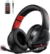 acer Wireless Gaming Headset, PS5 Headset with 2.4GHz for Ps5, Ps4, PC, Switch, Bluetooth 5.3 + 100Hrs Gaming Headphones with Noise Canceling Mic for Laptop, Mobile, Mac, 50mm Drivers (Red)