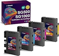 3.0.9 SG500 SG1000 Sublimation Ink Cartridges Compatible with Sawgrass SG500 SG1000 Printer, Versions,No AB Serial Number,High-Viscosity Gel Ink for Vibrant, Crisp Prints(Prior Versions only)
