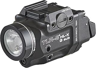 Streamlight 69478 TLR-8 HL-X G sub USB 1000-Lumen Weapon Rail-Mounted Rechargeable Tactical Flashlight with Integrated Green Aiming Laser for Select 1913 Only, Black