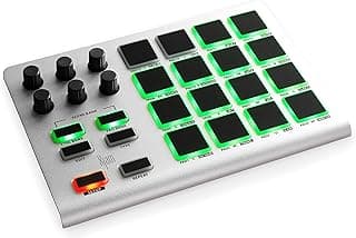 Xjam Mobile Studio MIDI Pad Controller - Apple-style ultra-thin aluminum frame, velocity-sensitive, polyphonic aftertouch, plug & play on iPad, iPhone, Mac, PC