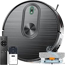 Robot Vacuum and Mop Combo, 6500Pa Strong Suction, 2 in 1 Robotic Vacuum with Gyro Inertial Navigation, 200 Min Runtime, App/Wi-Fi/Voice Control, Slim, for Pet Hair, Hard Floor, Carpet