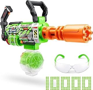 XSHOT Hyper Gel Glow Motorized Gatling Blaster with 10,000 Gel Pellets by ZURU, Motorized Gel Blaster Outdoor Toy for Boys and Girls, Teens and Adults Aged 14+