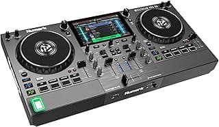 Numark Mixstream Pro Go Portable DJ Controller with Battery, Mixer with Stem Separation, Speakers, WiFi Streaming, Touchscreen, works with Serato DJ