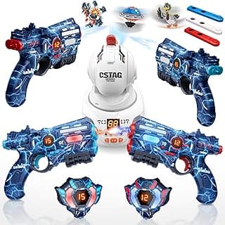 VATOS Rechargeable Infrared Laser Tag Set with Projector, 2 Players Toy Gun of Projector with Digital LED Score Display, Shooting Battle Games with 3 Targets,Family Activity Toy for Kids Teens Adults