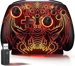 Wireless PC Controller with Hall Effect Joysticks & Triggers,Gaming Controller for PC/Switch 2/Switch/Android/iOS with Charging Dock,1000Hz Polling Rate,1000mAh Battery, RGB Light Modes, Programmable,Turbo, Motion