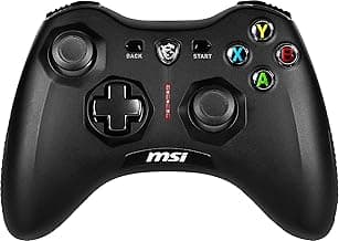 msi Force GC30V2 Wireless Gaming Controller, Dual Vibration Motors, Dual Connection Modes, Interchangable D-Pads, Compatible with PC & Android, Black